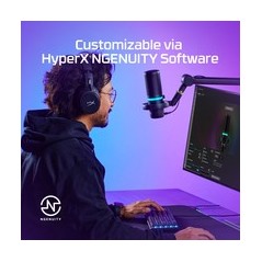 "HyperX DuoCast Microphone -6dBFS Cardioid Omni-Directional Black | Exceptional Sound Quality & Versatile Connectivity"